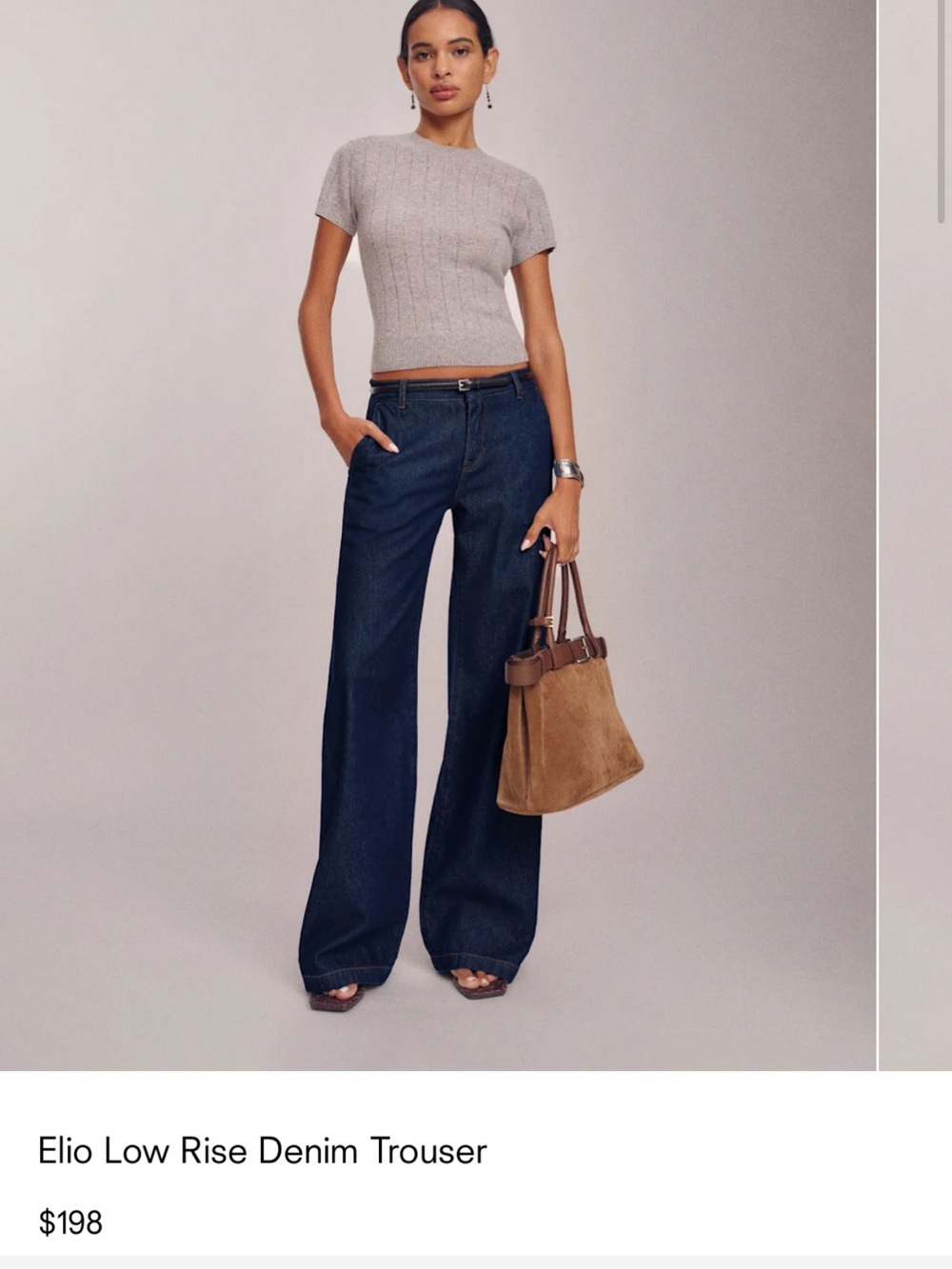 Reformation Dark Blue Straight-Leg Jeans